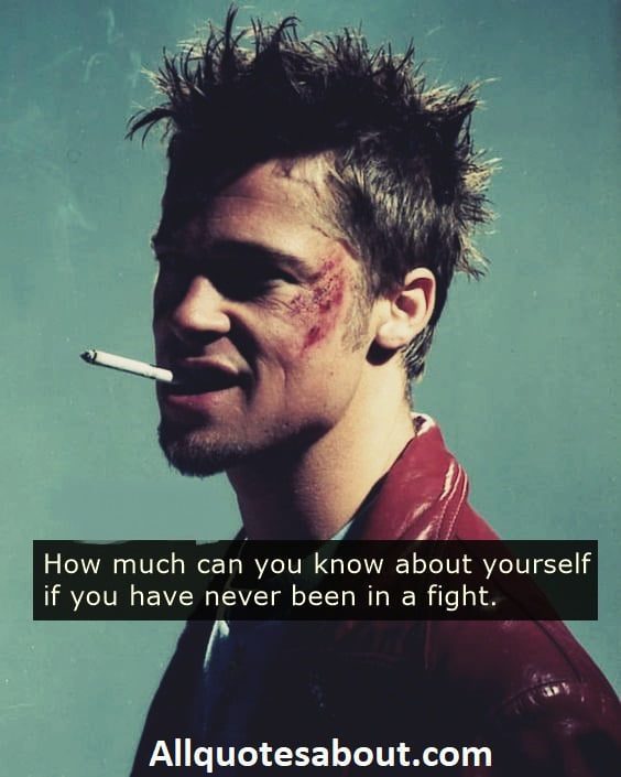Powerful Fight Club quote with a raw edgy layout