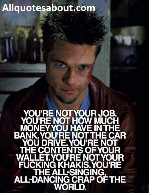 Funny Fight Club quote with a bold punchy design