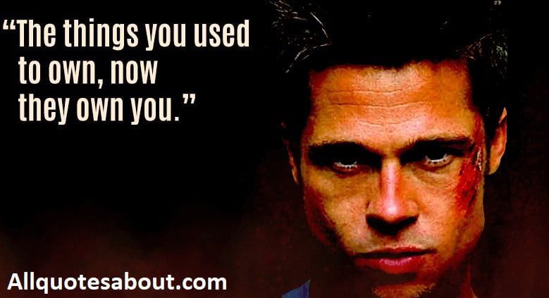 Inspirational Fight Club quote with a moody film look