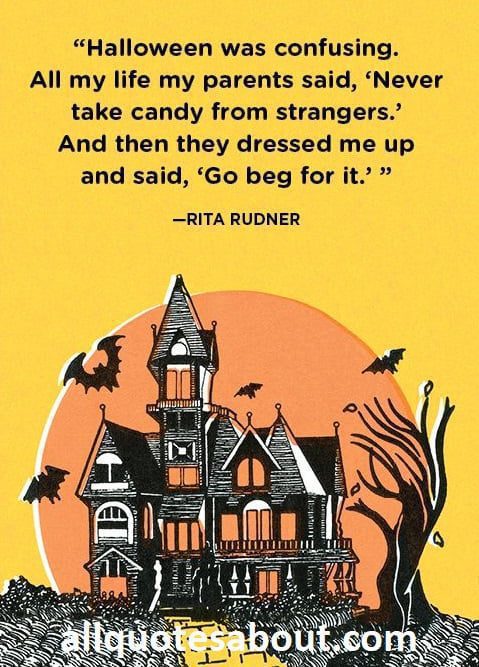 Funny Halloween quote graphic placed before the Edgar Allan Poe Raven excerpt