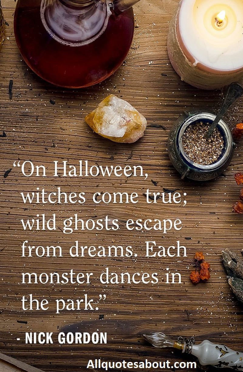 Kids' Halloween quote graphic placed after the dress-up gang greeting