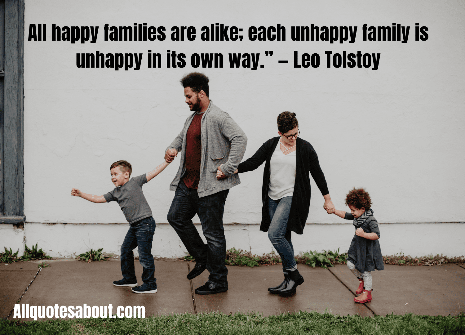 Inspirational family day saying with a cozy home background