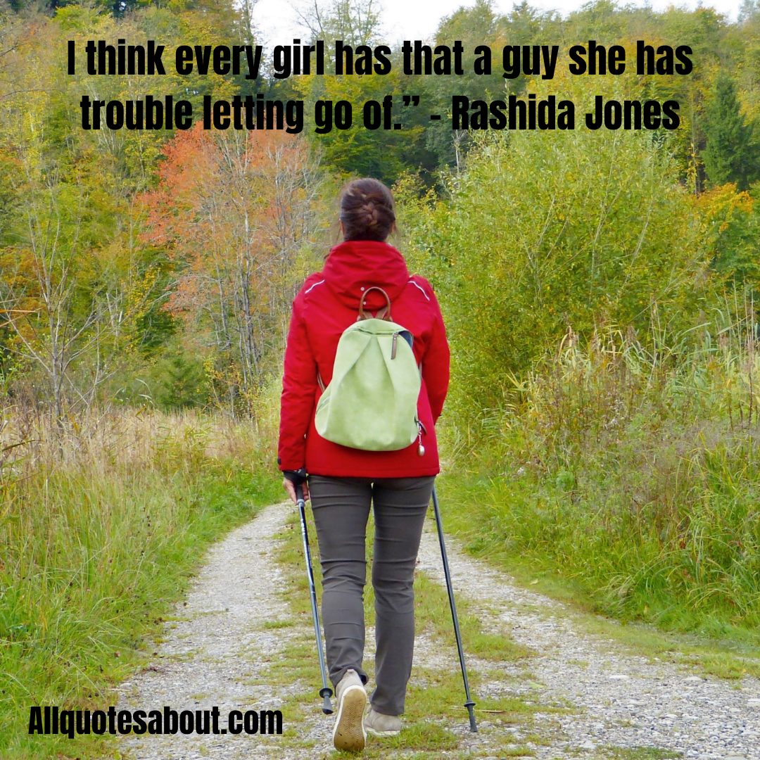 Illustrated graphic featuring an inspirational moving on quote