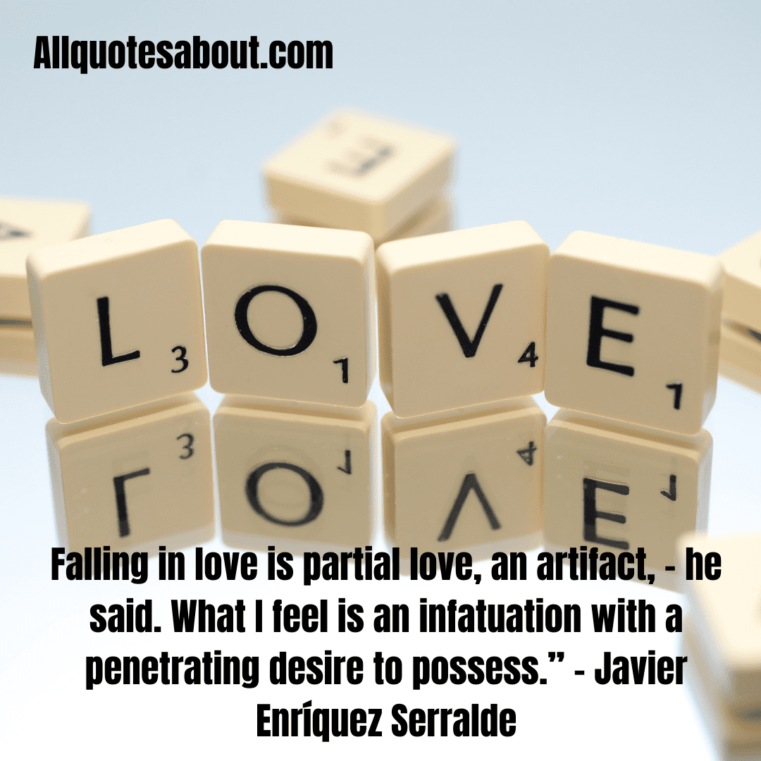 Short falling in love quote in elegant typography