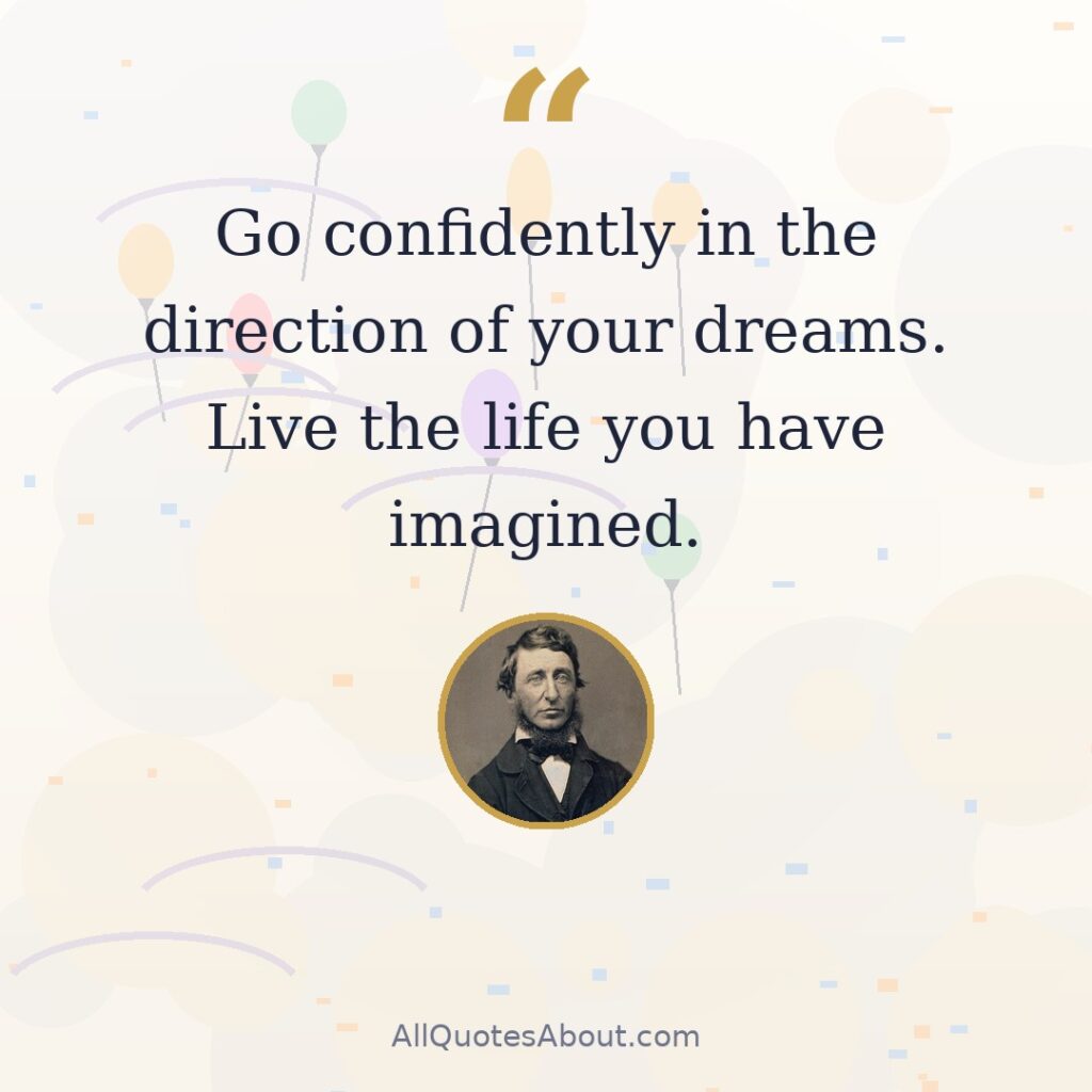 Go confidently in the direction of your dreams. Live the life you have imagined. quote card