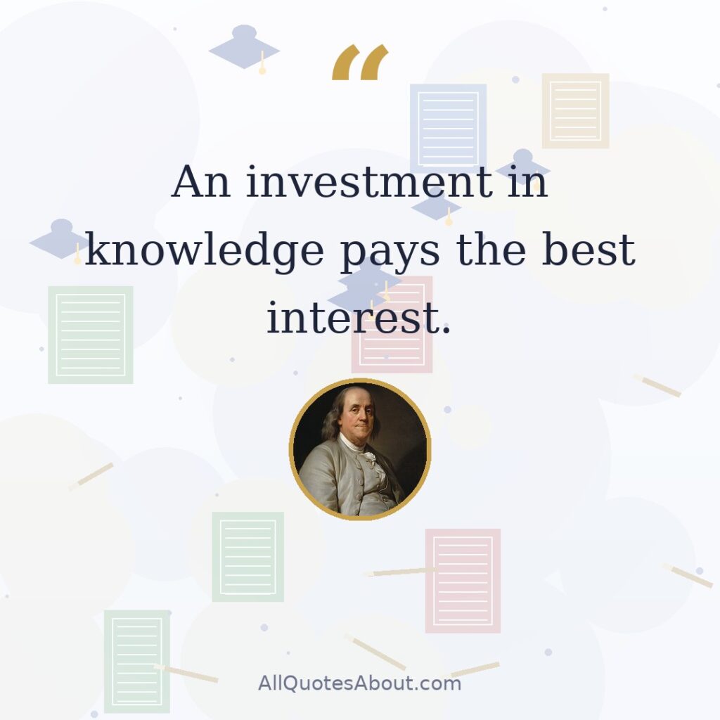 An investment in knowledge pays the best interest quote card