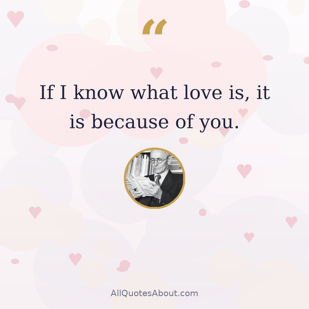 If I know what love is, it is because of you. quote card