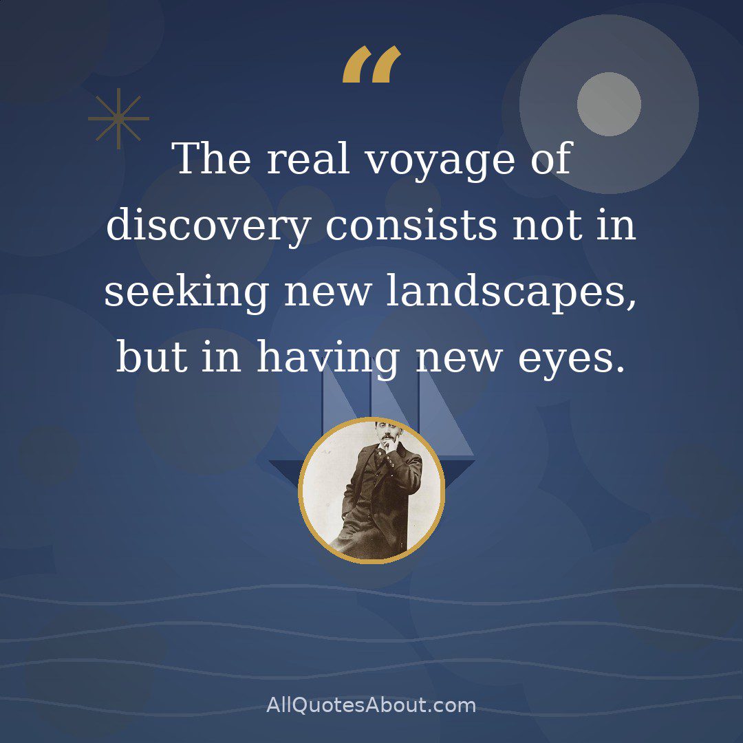 The real voyage of discovery consists not in seeking new landscapes, but in having new eyes quote card