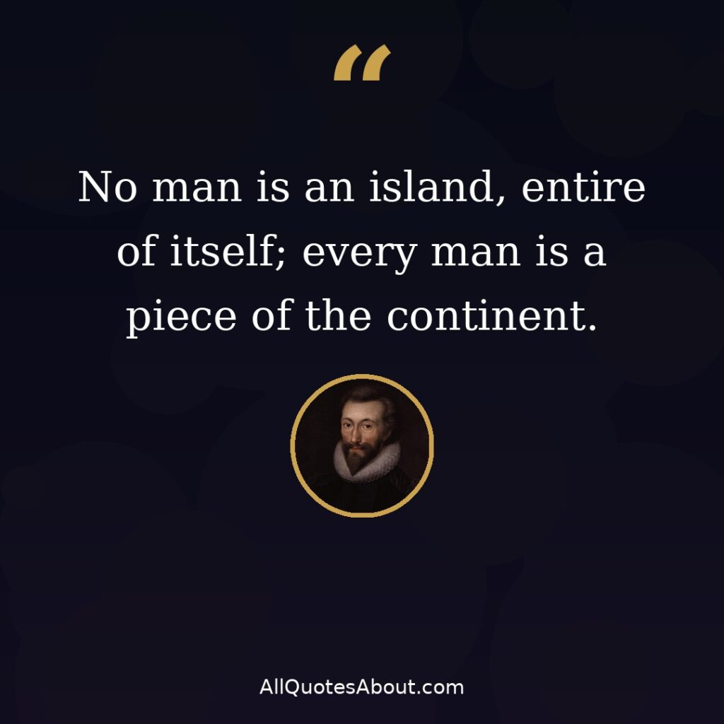 No man is an island – John Donne quote card