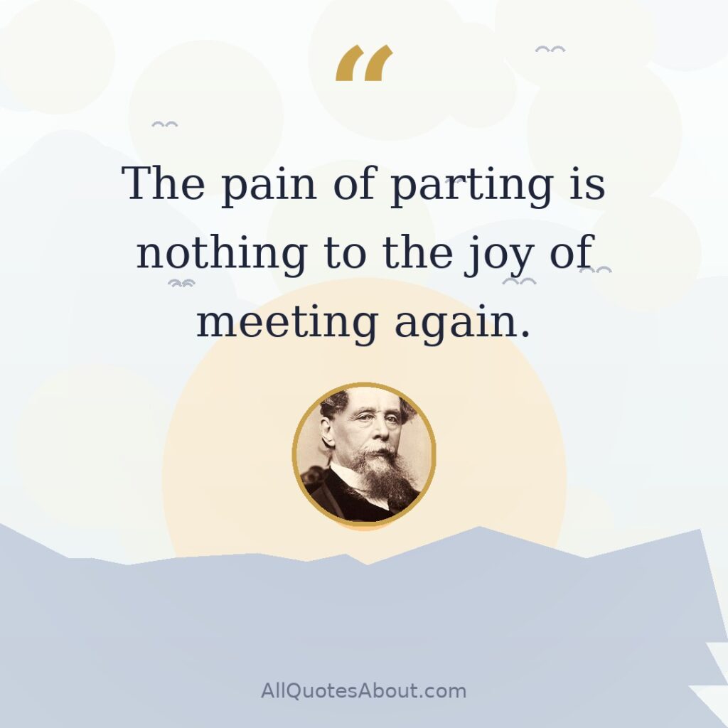 The pain of parting is nothing to the joy of meeting again. quote card