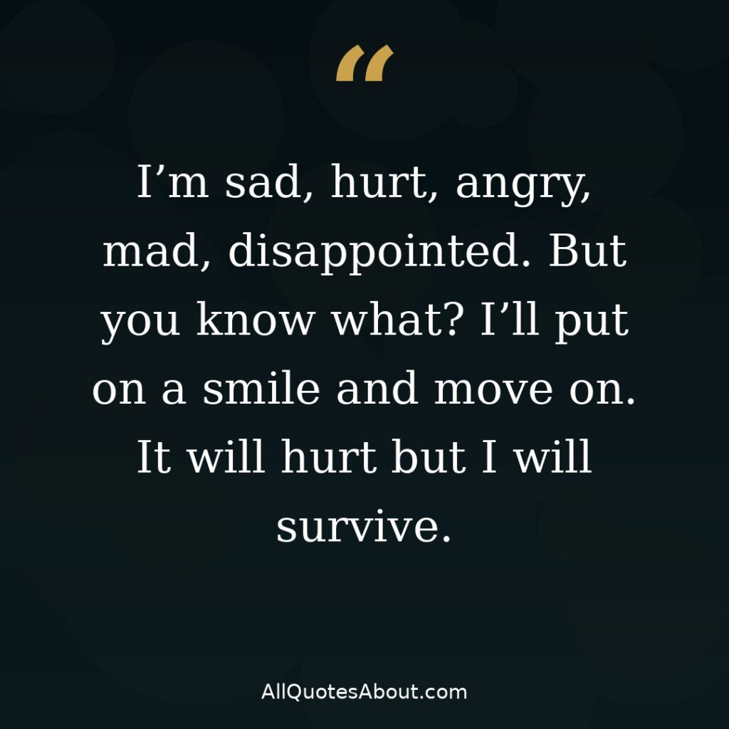 I'll put on a smile and move on breakup quote card