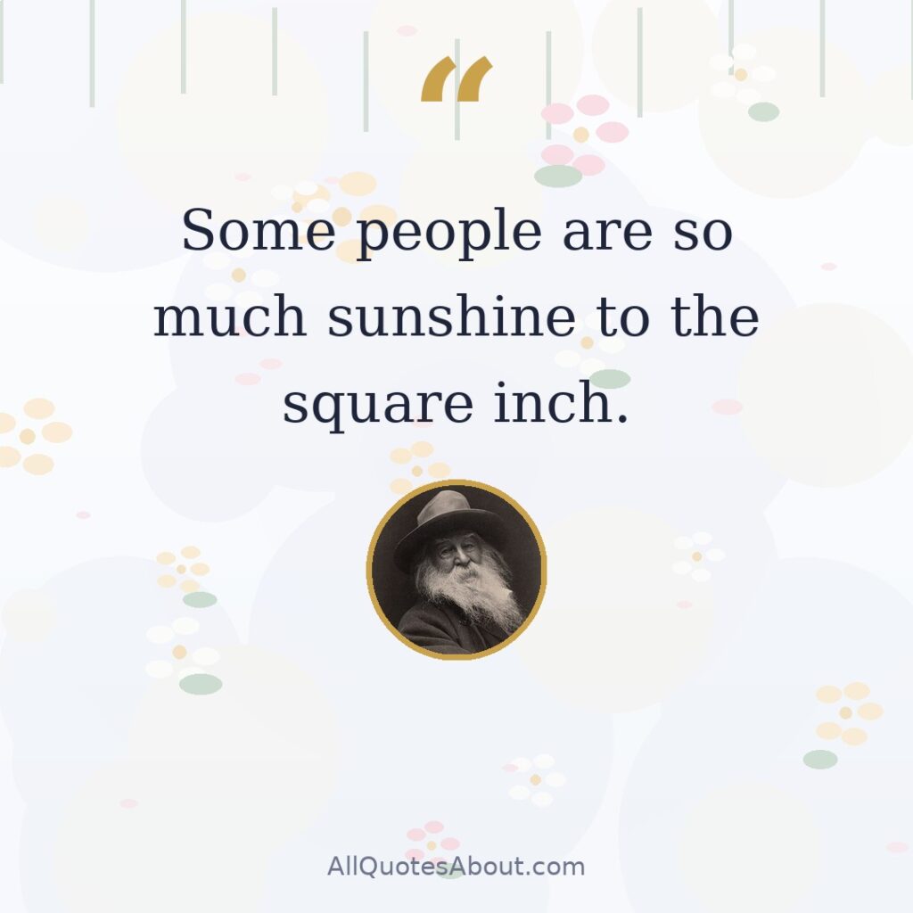 Some people are so much sunshine to the square inch. quote card