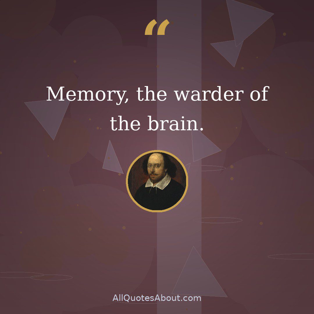 Memory, the warder of the brain. quote card